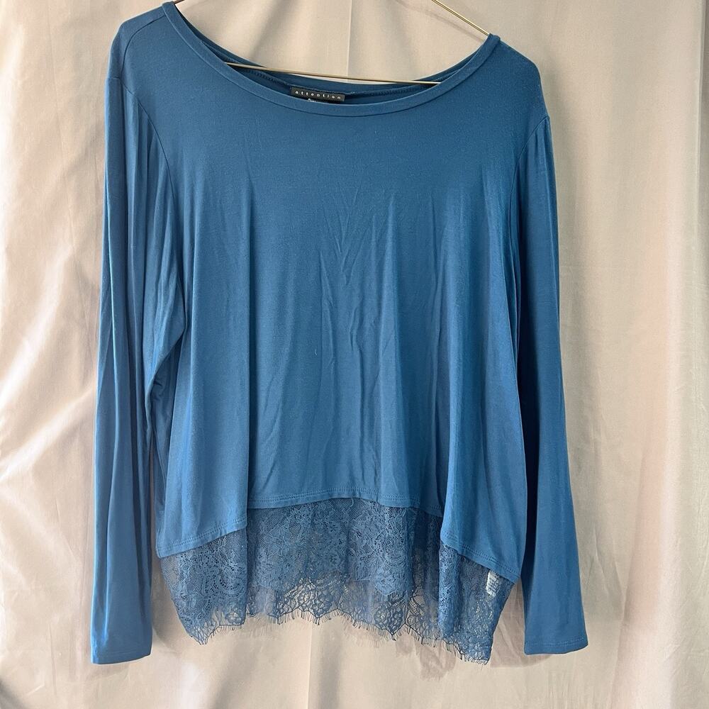 Attention Dark Teal long-sleeve lounge top Size Extra Large TG2163